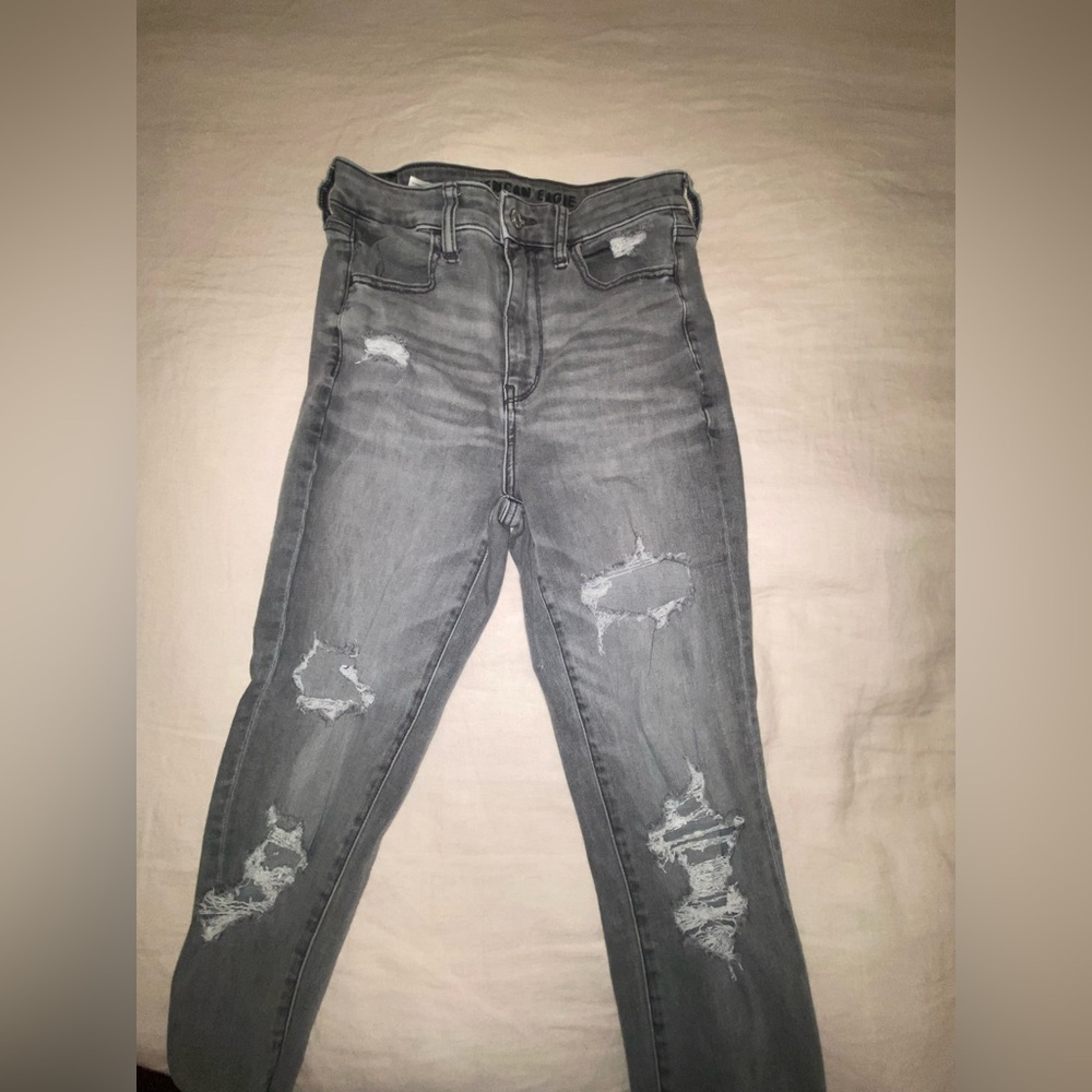Grey Distressed Jeans from American Eagle